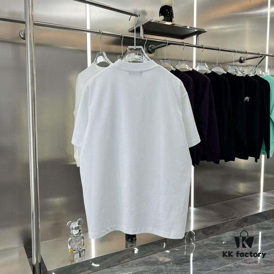 2025 Spring New Short Sleeve T-Shirt with Hand-Customized Logo on Chest