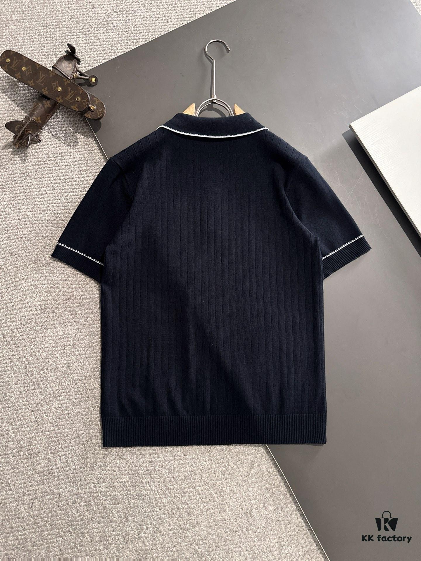 6931a295ccd8ab3d7af96aa9 High-Quality Hermès 2025 Spring/Summer New Men's Notched Collar Short-Sleeve T-Shirt
