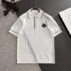 6931a295ccd8ab3d7af96aaa High-Quality Hermès 2025 Spring/Summer New Men's Notched Collar Short-Sleeve T-Shirt