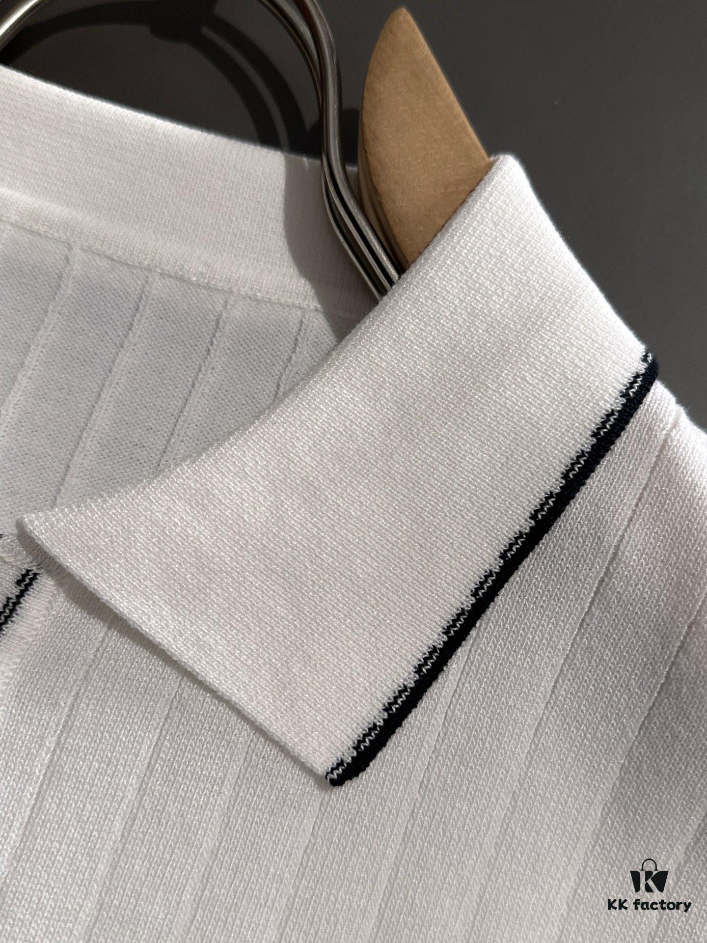 6931a295ccd8ab3d7af96aad High-Quality Hermès 2025 Spring/Summer New Men's Notched Collar Short-Sleeve T-Shirt