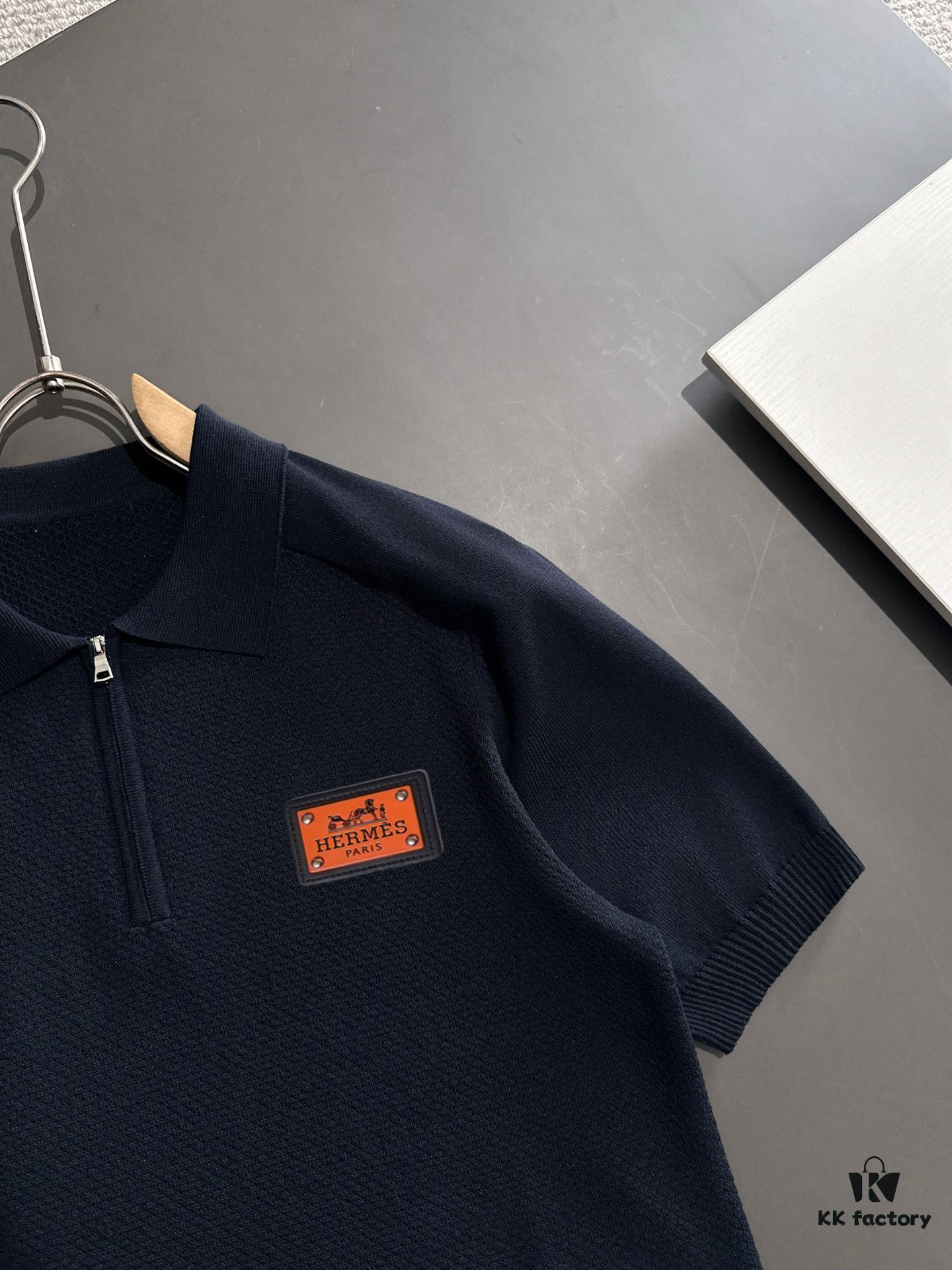 6931a295ccd8ab3d7af96ab4 High-Quality Hermès 2025 Spring/Summer New Men's Collared Short-Sleeve T-Shirt