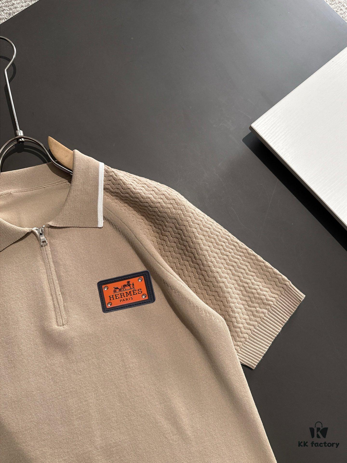 6931a296ccd8ab3d7af96ac6 High-Quality Hermès 2025 Spring/Summer New Men's Collared Short-Sleeve T-Shirt