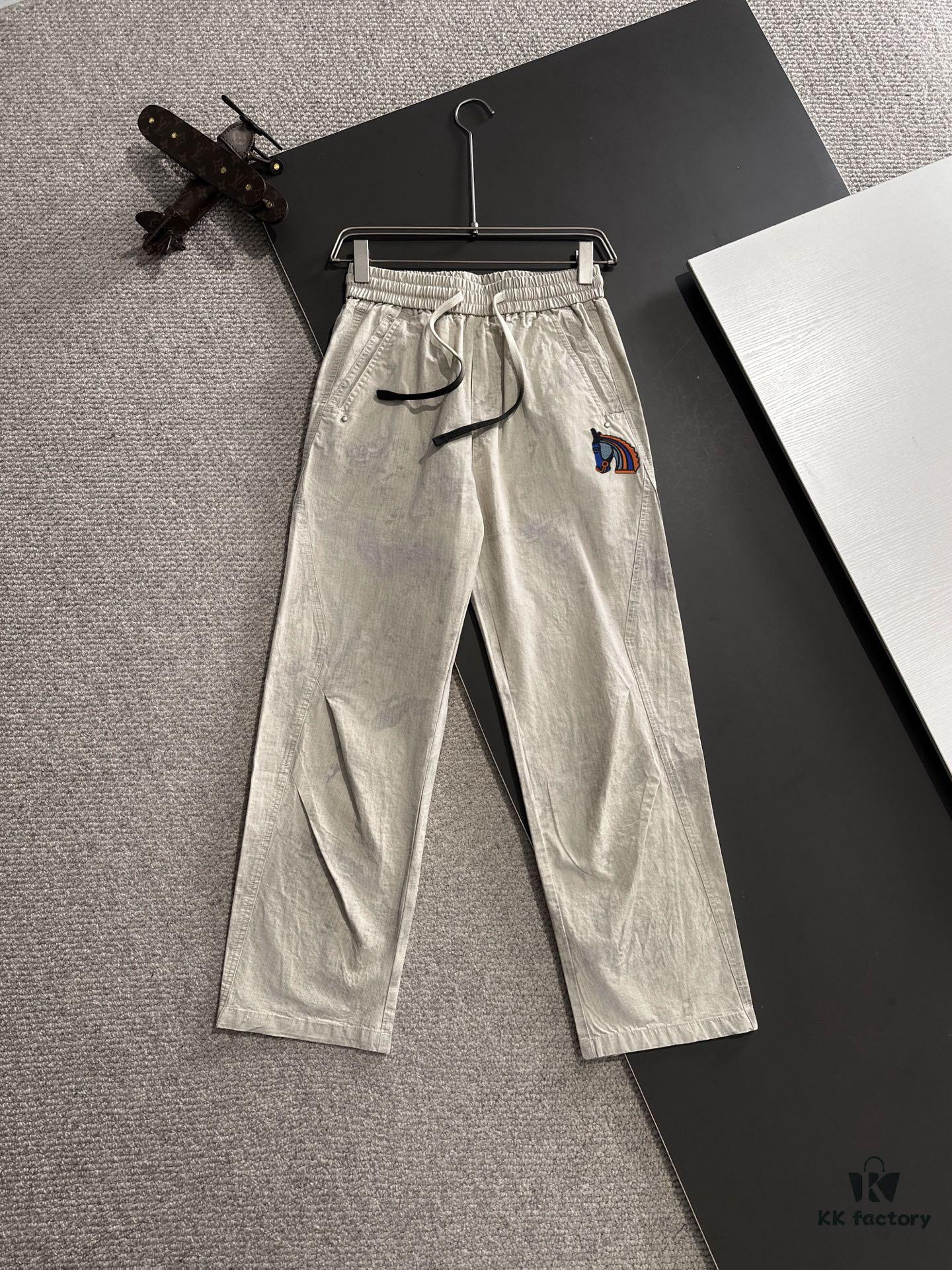 6931a297ccd8ab3d7af96ad5 Hermes 2025 Spring/Summer New Elastic Waist Casual Pants, Lightweight Custom Fabric from Boutique, Breathable and Highly Comfortable, Exquisite Details, Brand-Inspired Design Concept Reflecting High Quality, Soft and Delicate Touch, Leisure Cut with Excellent Fit