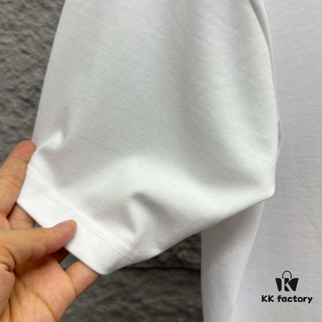6931a29bccd8ab3d7af96b1f Hermes 2025 Spring/Summer New Arrival Building Block Horse Print Custom Double Gauze Plain Cotton Short Sleeve T-Shirt Unisex