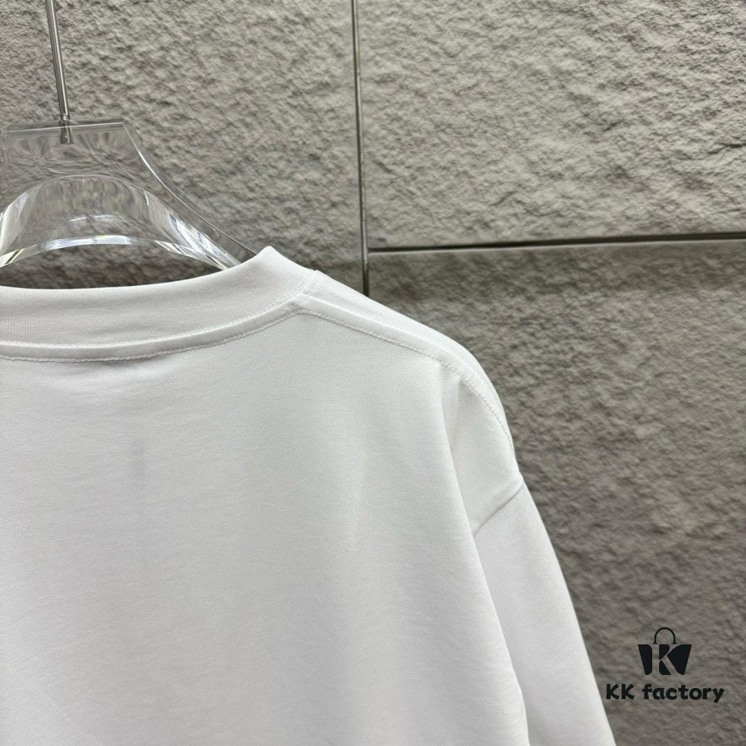 6931a29bccd8ab3d7af96b21 Hermes 2025 Spring/Summer New Arrival Building Block Horse Print Custom Double Gauze Plain Cotton Short Sleeve T-Shirt Unisex