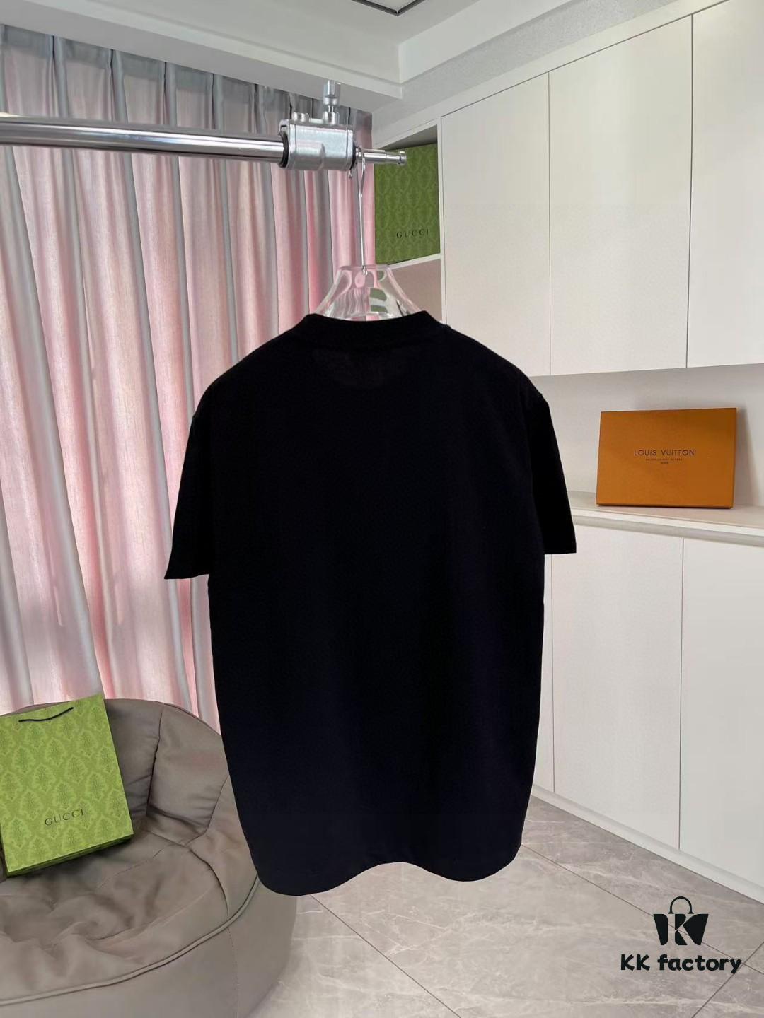 Hermes 2025 Spring/Summer New Arrival Personalized Logo Print Custom Fabric 300g Short Sleeve T-Shirt Unisex