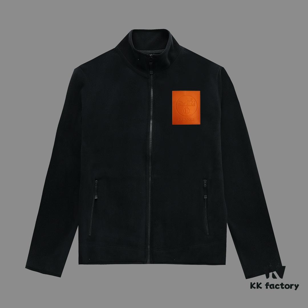6931a2a7ccd8ab3d7af96c09 Hermes (Complete Three Labels) 2024 Autumn-Winter Men's Cardigan Turtleneck Jacket, Imported Double-Sided Fleece Fabric