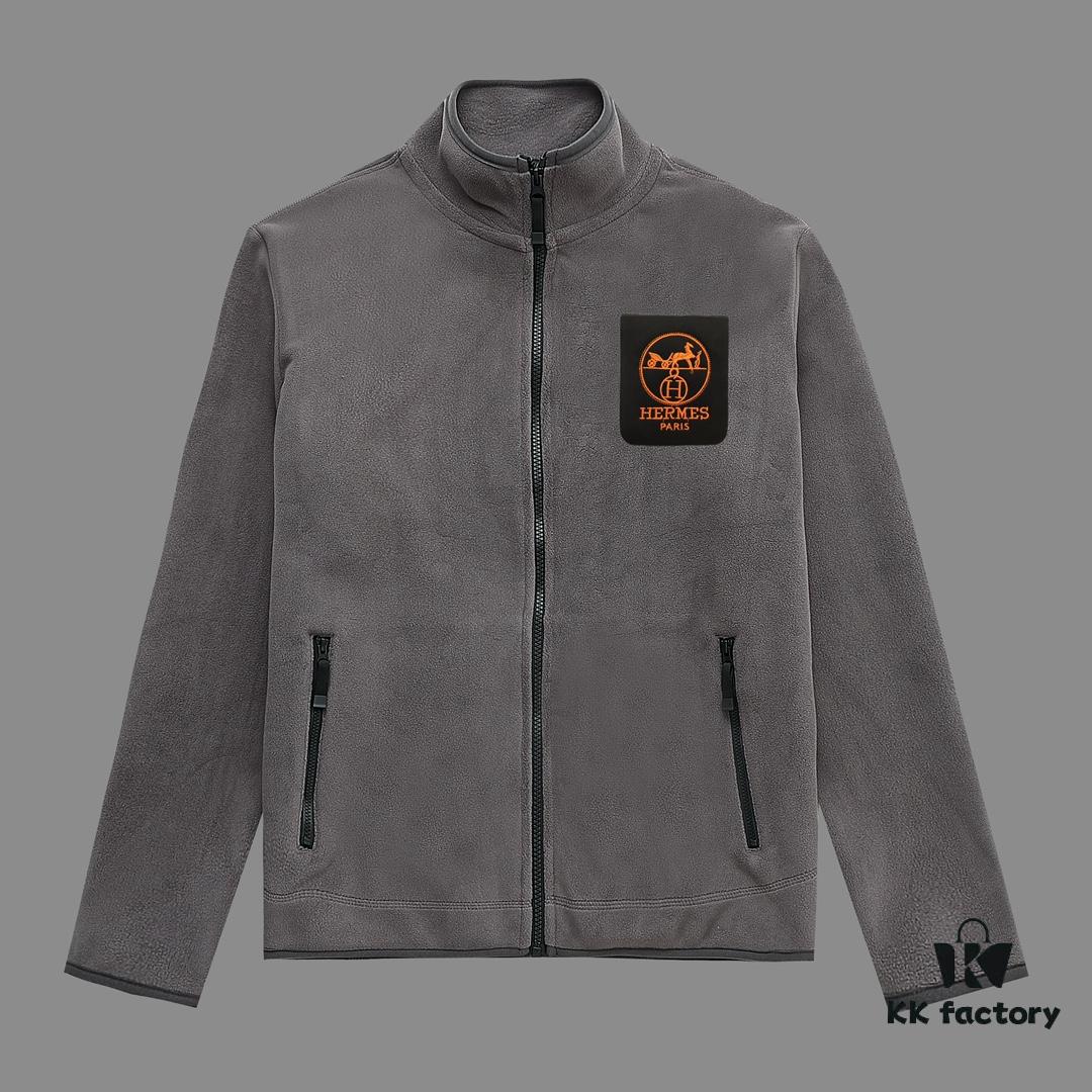 6931a2a8ccd8ab3d7af96c14 Hermes (Complete Three Labels) 2024 Autumn-Winter Men's Cardigan Turtleneck Jacket, Imported Double-Sided Fleece Fabric