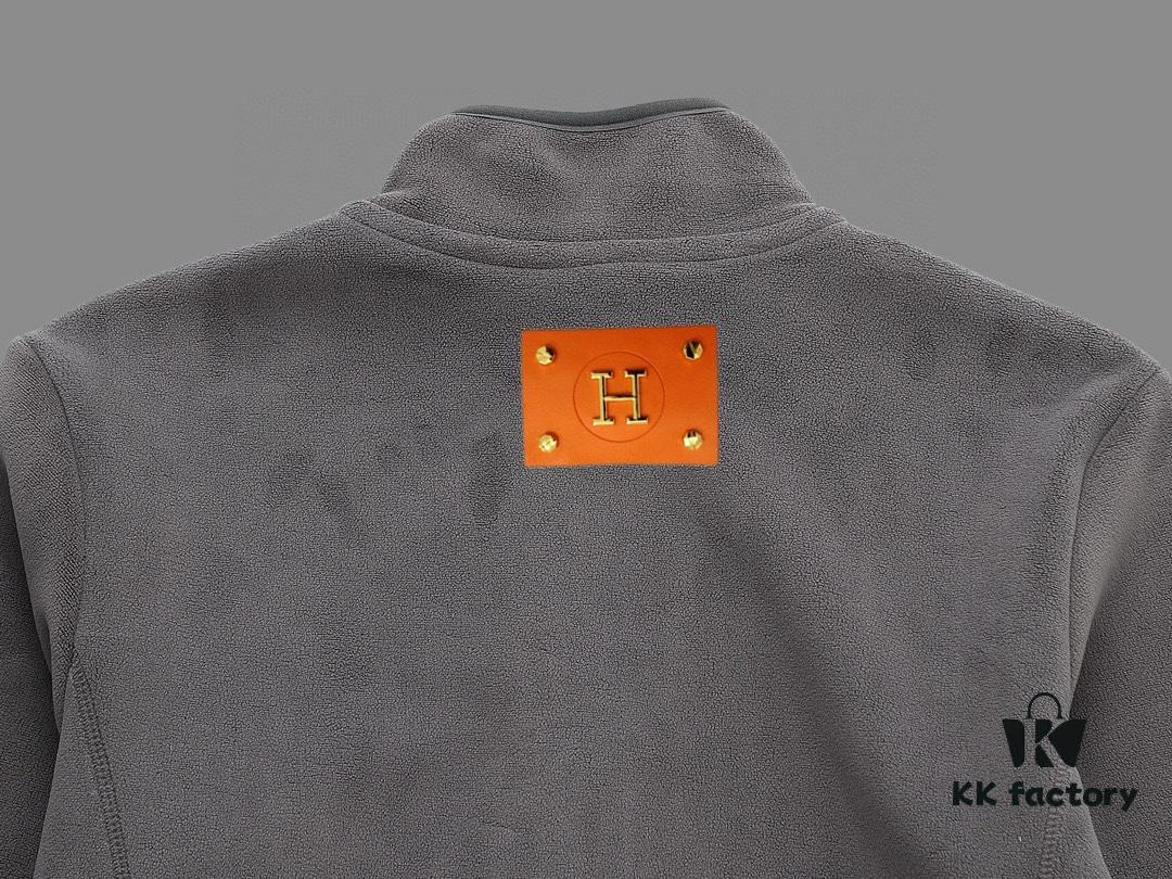 6931a2a8ccd8ab3d7af96c17 Hermes (Complete Three Labels) 2024 Autumn-Winter Men's Cardigan Turtleneck Jacket, Imported Double-Sided Fleece Fabric