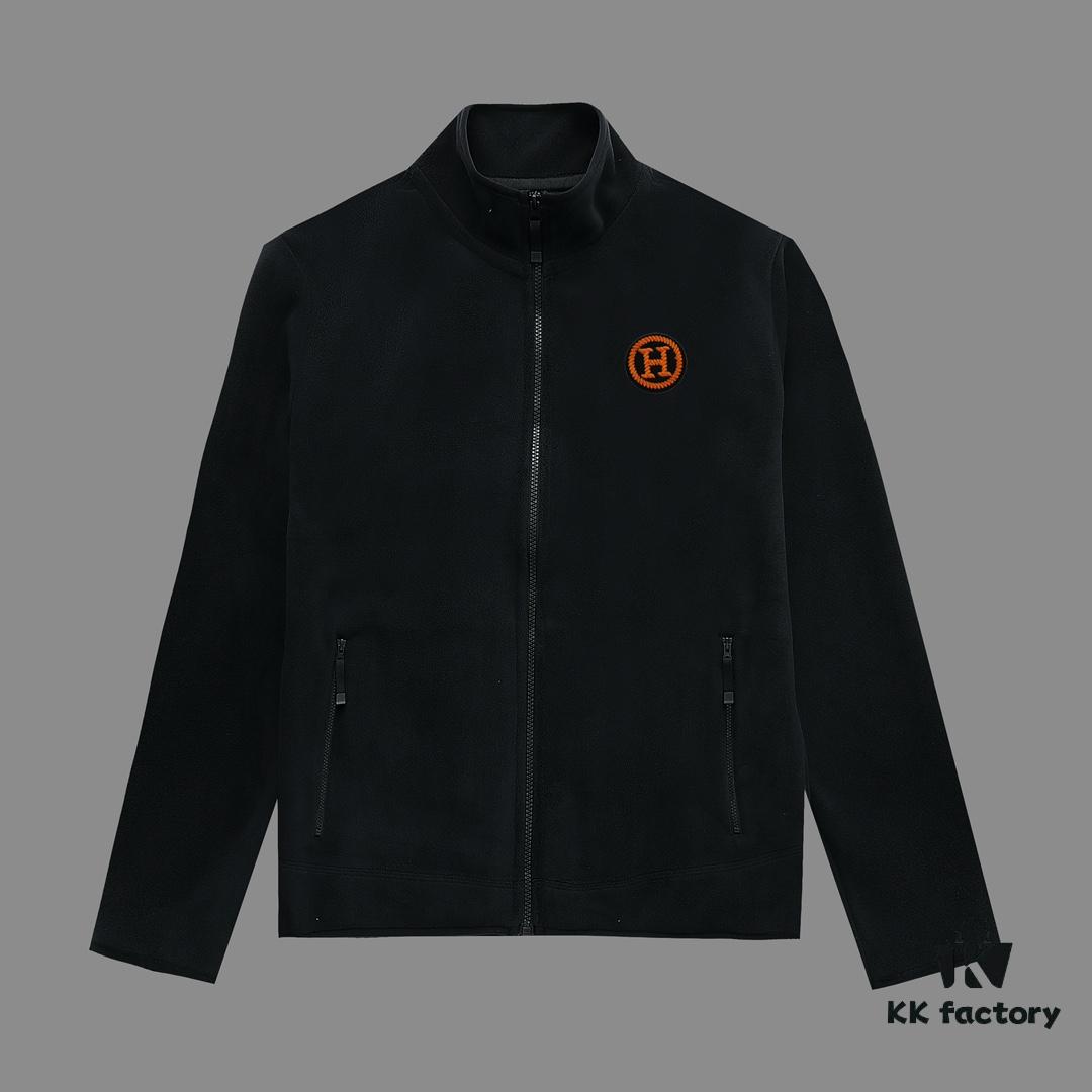 6931a2abccd8ab3d7af96c56 Hermès (Complete Three Labels) 2024 Autumn-Winter Men's Cardigan Turtleneck Jacket, Imported Double-Sided Fleece Fabric from Germany