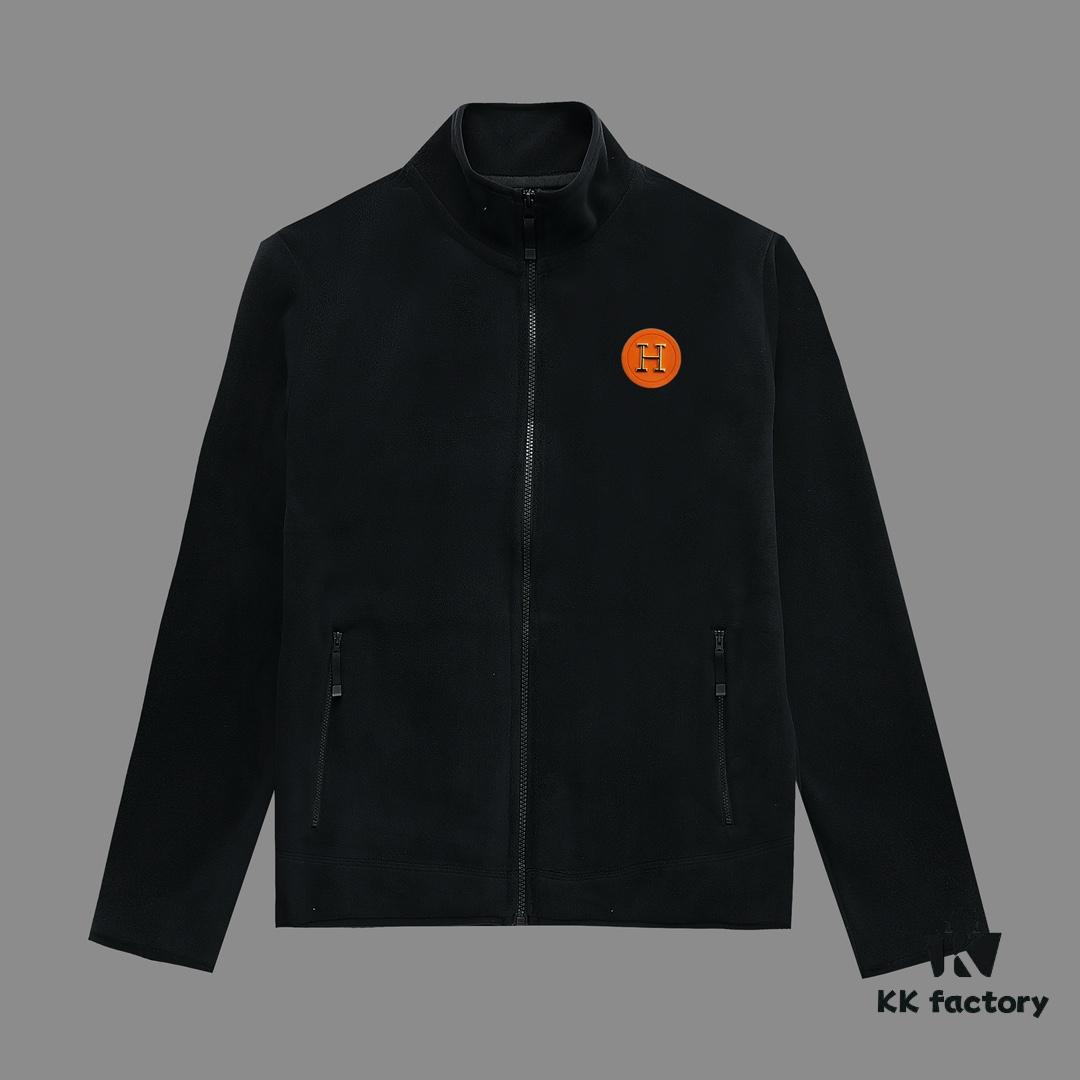 6931a2aeccd8ab3d7af96c82 Hermès (Complete Three Labels) 2024 Autumn-Winter Men's Cardigan Crewneck Jacket, Imported Double-Sided Fleece Fabric from Germany