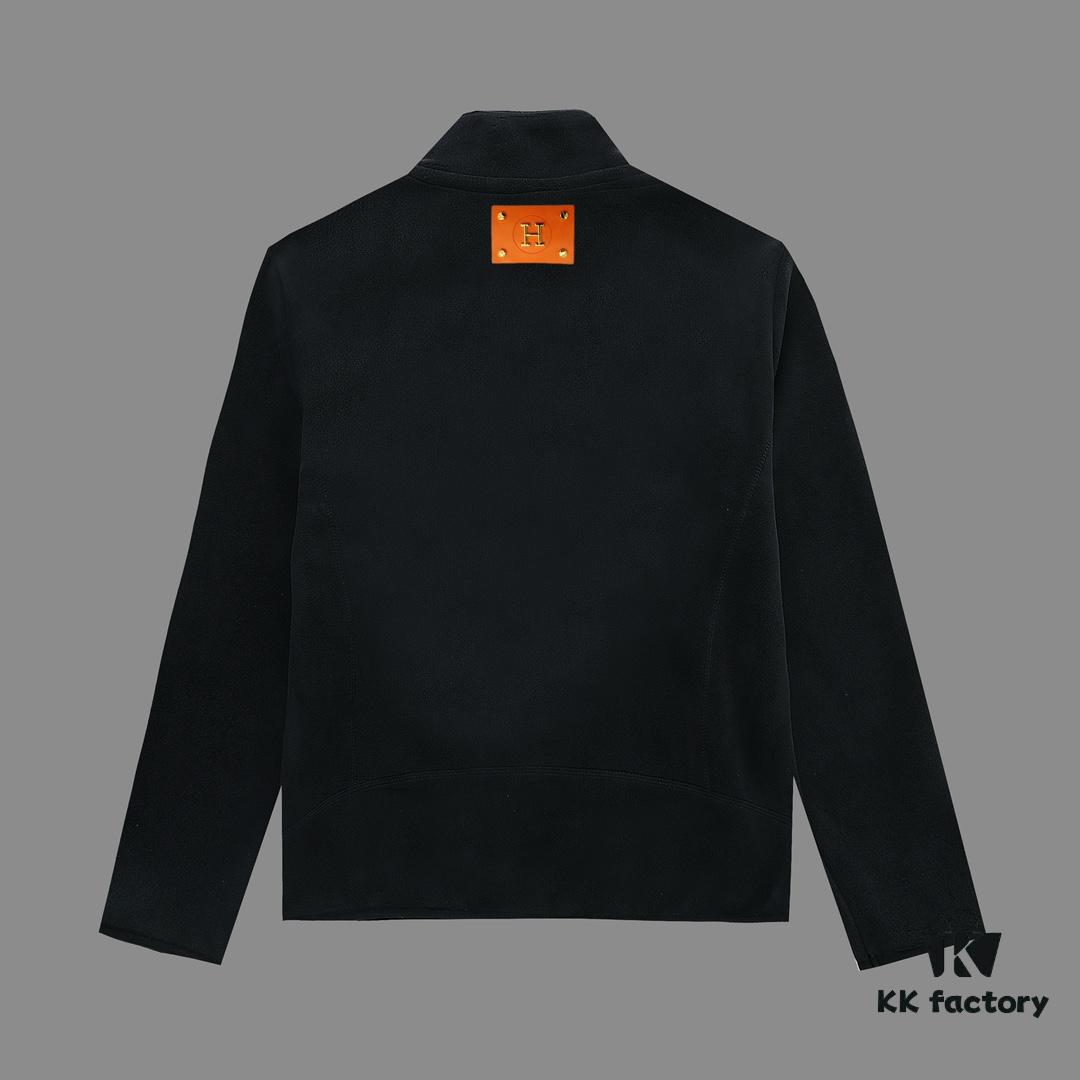 6931a2b1ccd8ab3d7af96cba Hermes (Complete Three Labels) 2024 Autumn-Winter Men's Cardigan Turtleneck Jacket Premium Imported Double-Sided Fleece from Germany