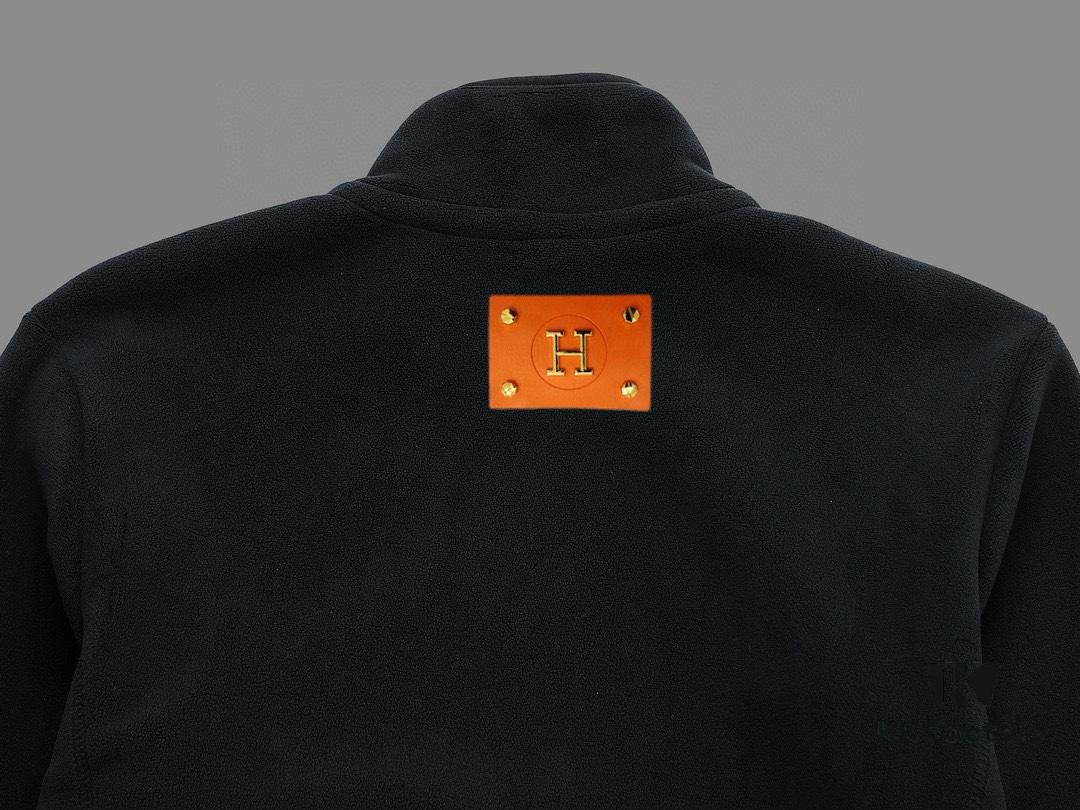 6931a2b1ccd8ab3d7af96cbd Hermes (Complete Three Labels) 2024 Autumn-Winter Men's Cardigan Turtleneck Jacket Premium Imported Double-Sided Fleece from Germany