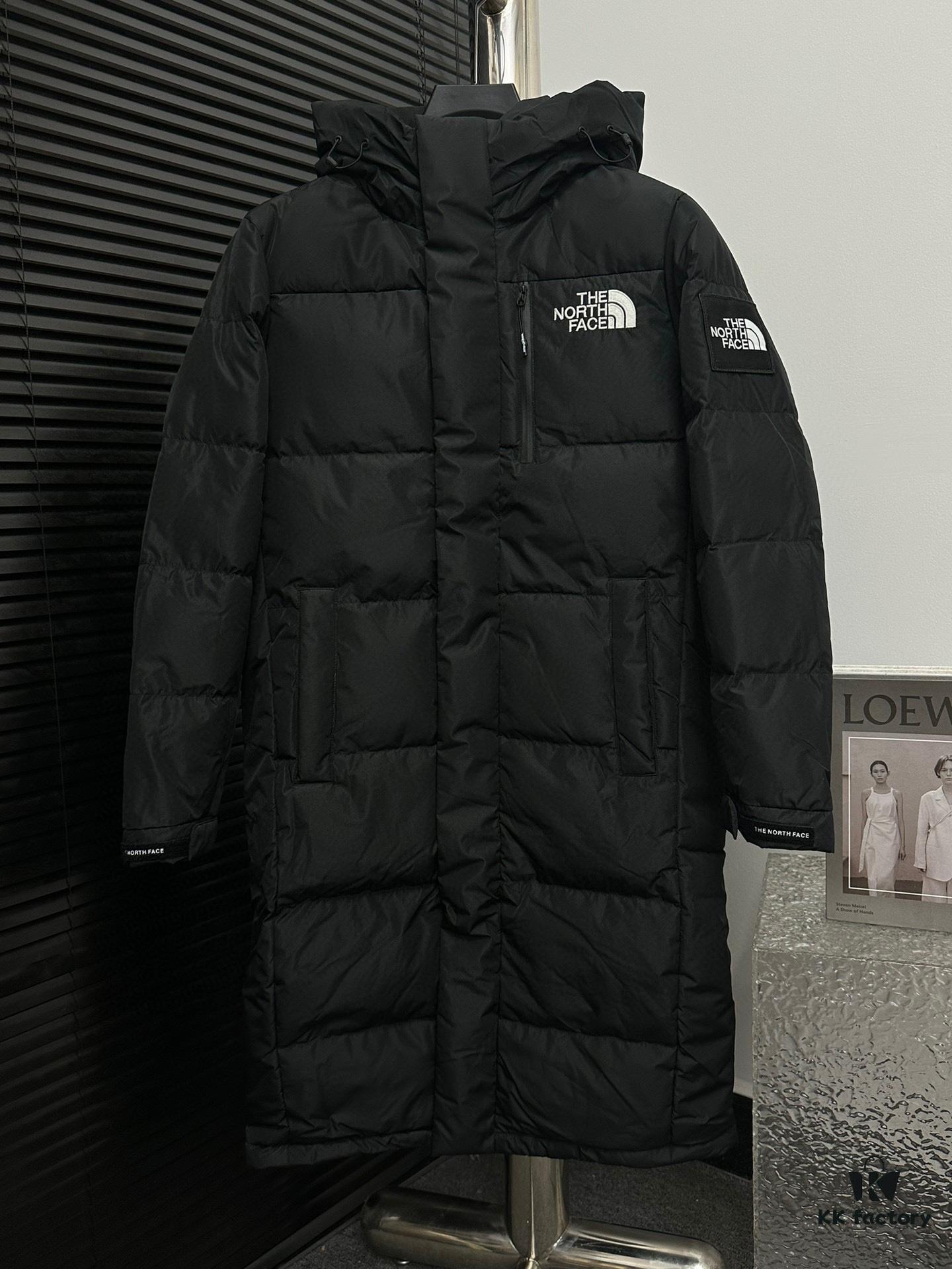 6931a2cdccd8ab3d7af96ebe THE NORTH FACE NEVER STOP EXPLORING Series Long-Length Down Jacket - Unisex Workwear Style with Hood, Waterproof and Windproof Fabric, 800 Fill Power White Goose Down