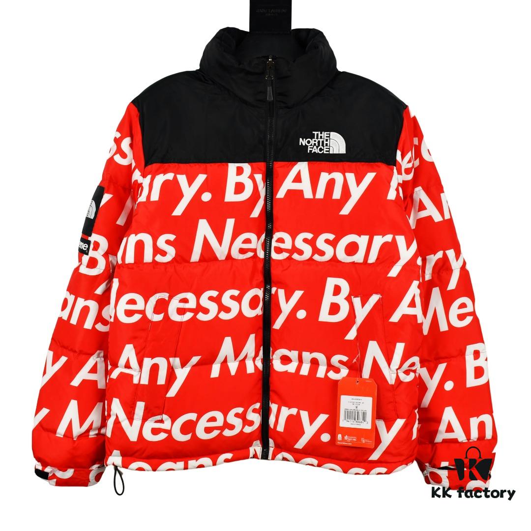 Supreme x The North Face TNF 15FW By Any Means Collaboration Down Jacket (Full Alignment Letters) with Hidden Hood