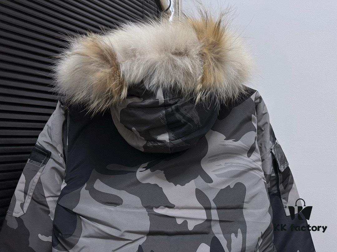 6931a311ccd8ab3d7af973ea Canada Goose Expedition Parka 08 Men's and Women's Unisex Mid-Length Winter Coat - Top Counterfeit Version with Black Color (Wolf Fur Optional)