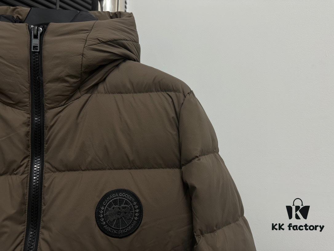 6931a315ccd8ab3d7af9743a CANADA GOOSE Inspired Hooded Down Jacket, Couples Style, Popular Fashion Design with 90% White Goose Down, Black Lightweight Puff Version