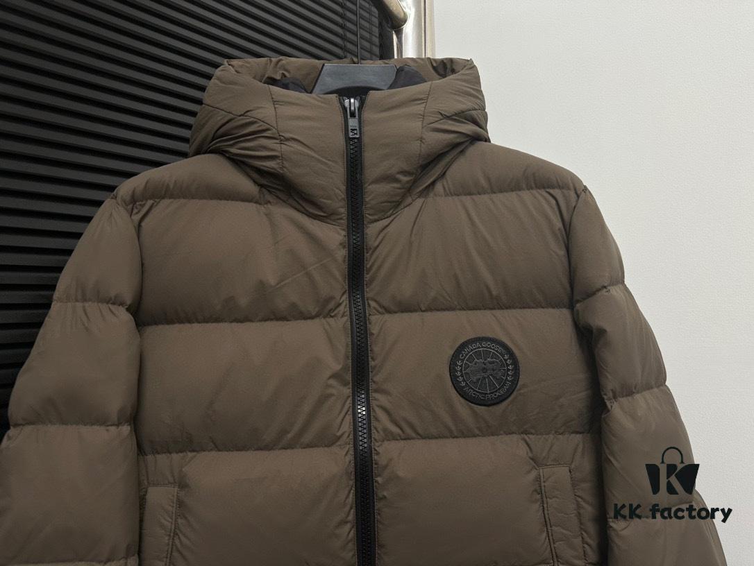 6931a316ccd8ab3d7af9743c CANADA GOOSE Inspired Hooded Down Jacket, Couples Style, Popular Fashion Design with 90% White Goose Down, Black Lightweight Puff Version