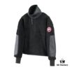 6931a317ccd8ab3d7af97450 Canada Goose Simcoe Fleece Zip-Up Jacket in Apricot and Black