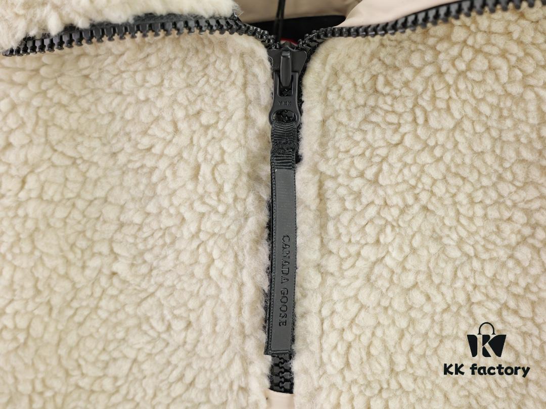 6931a318ccd8ab3d7af97460 Canada Goose Simcoe Fleece Zip-Up Jacket in Apricot and Black