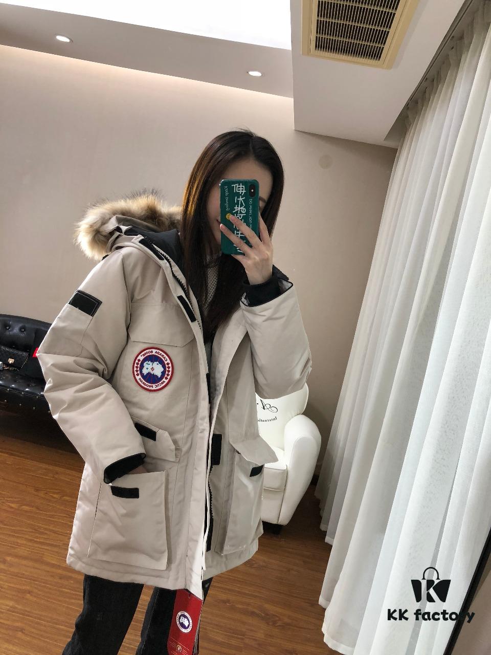 6931a332ccd8ab3d7af97640 CANADA GOOSE Expedition Parka Model 08 - Unisex Mid-Length Winter Coat in Off-White
