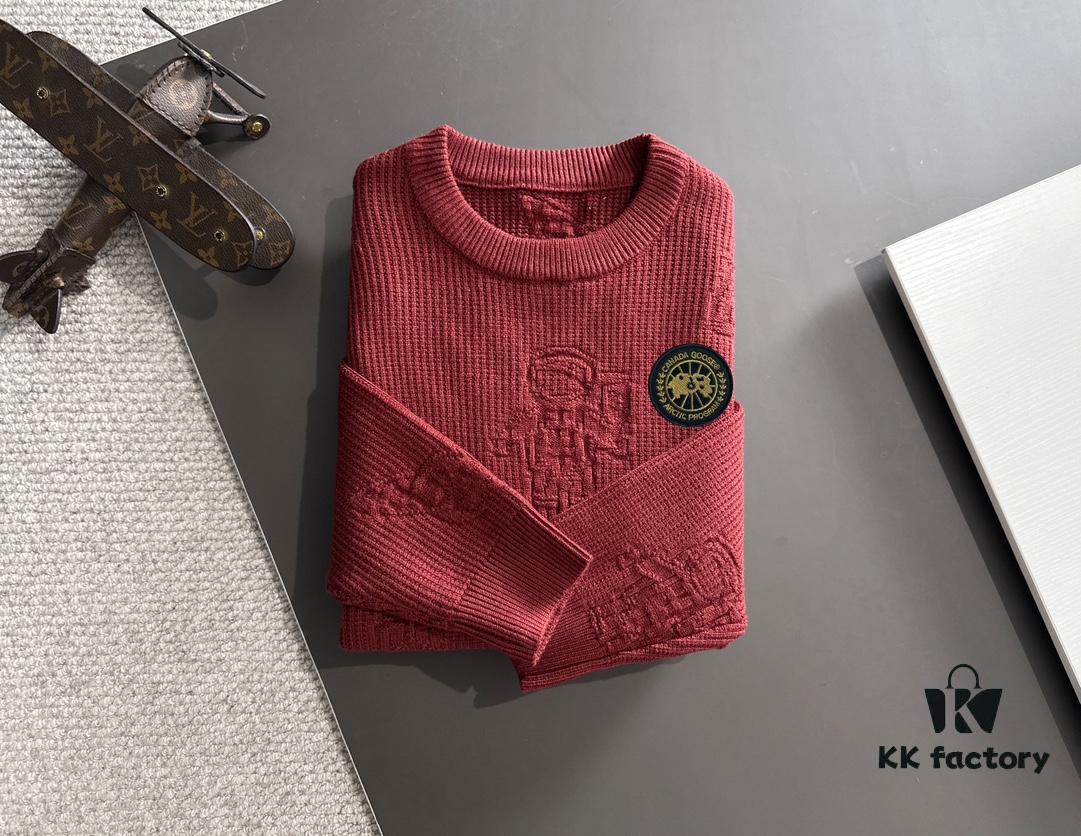 6931a335ccd8ab3d7af97670 Canada Goose 2024 Autumn-Winter New Crew Neck Sweater, Official Website Latest Release, Premium Wool Blend Knitwear with Embroidered Logo, Elegant Tailoring for Ultimate Style