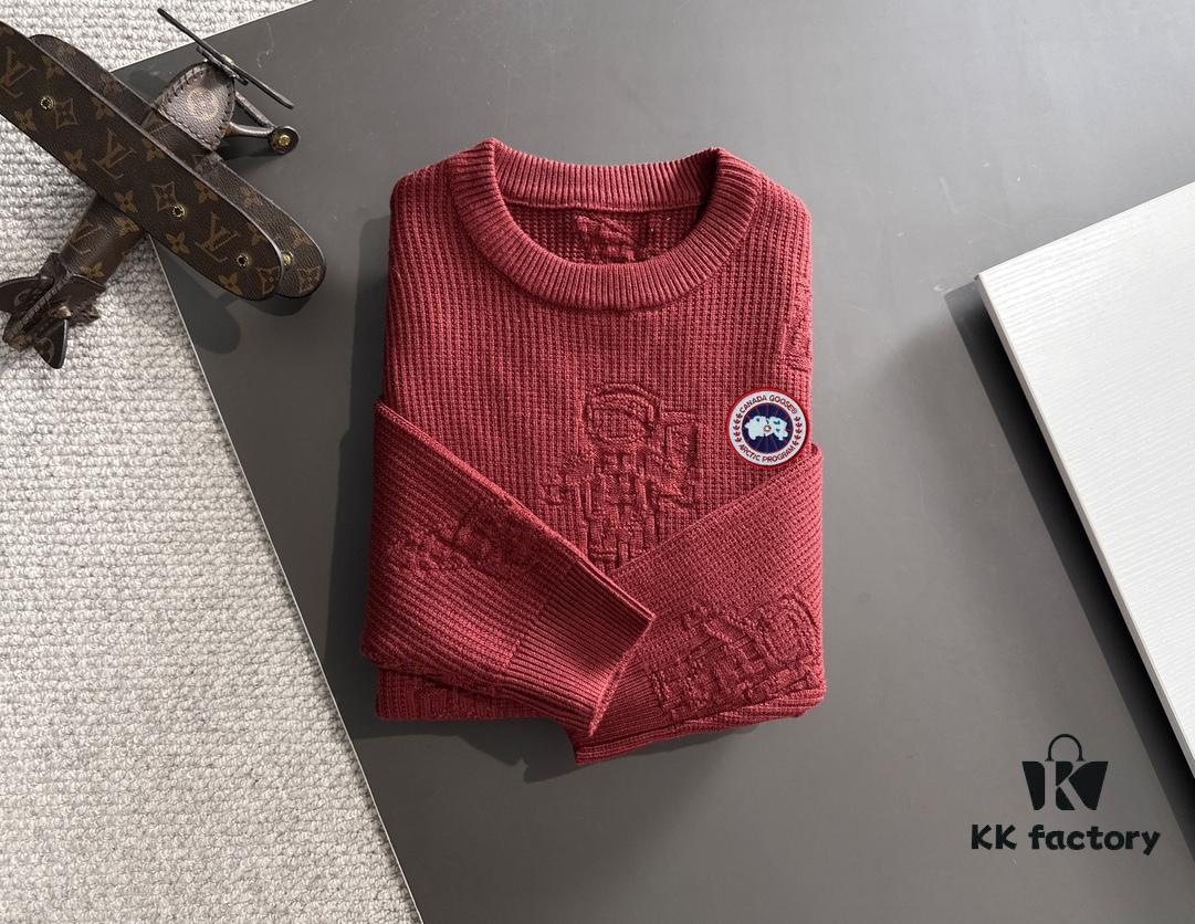 6931a342ccd8ab3d7af97774 Canada Goose 2024 Official Fall/Winter New Crew Neck Sweater, Premium Wool Blend Knitwear, Embroidered Logo, Fashionable and Comfortable Unisex Design
