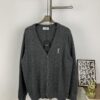 New YSL Saint Laurent 24SS V-Neck Long-Sleeve Knit Shirt Unisex