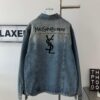 6931a345ccd8ab3d7af977b1 New Saint Laurent YSL Star Sequin Embroidery Distressed Rhinestone Denim Jacket for Men and Women
