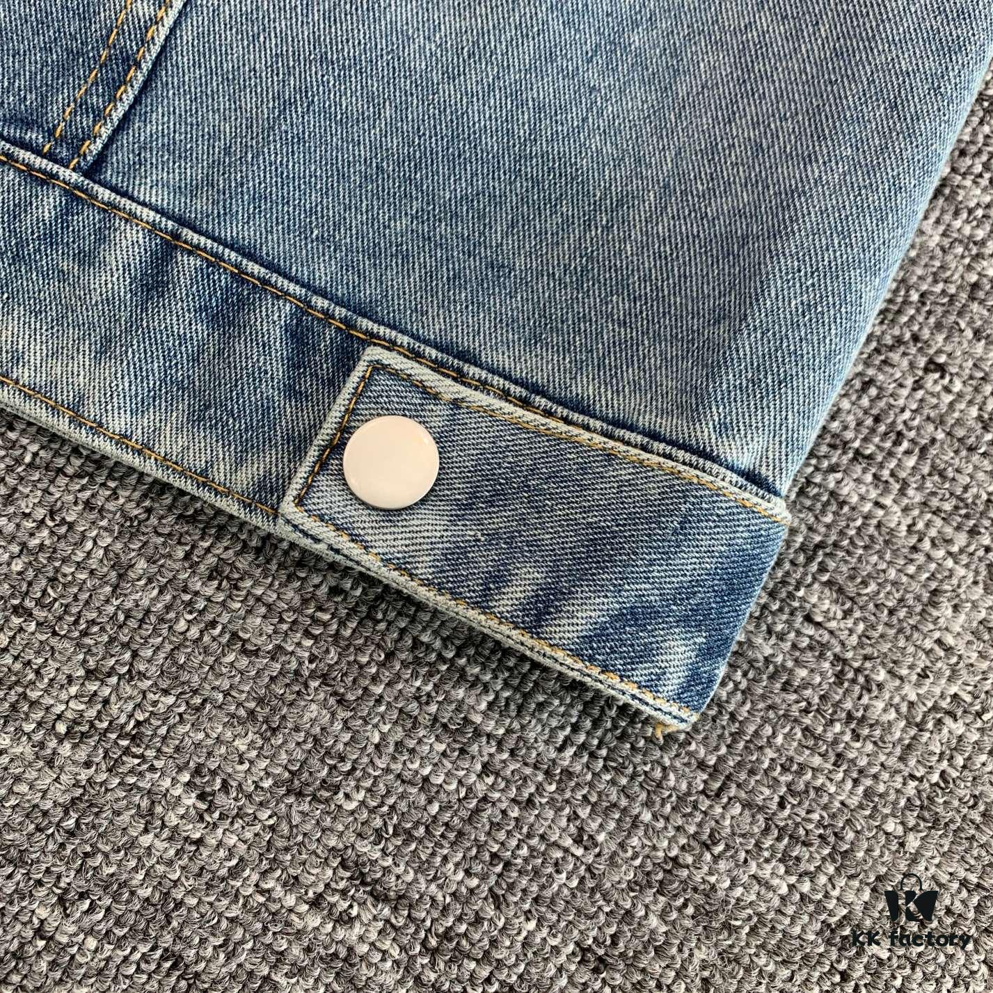 6931a346ccd8ab3d7af977b6 New Saint Laurent YSL Star Sequin Embroidery Distressed Rhinestone Denim Jacket for Men and Women