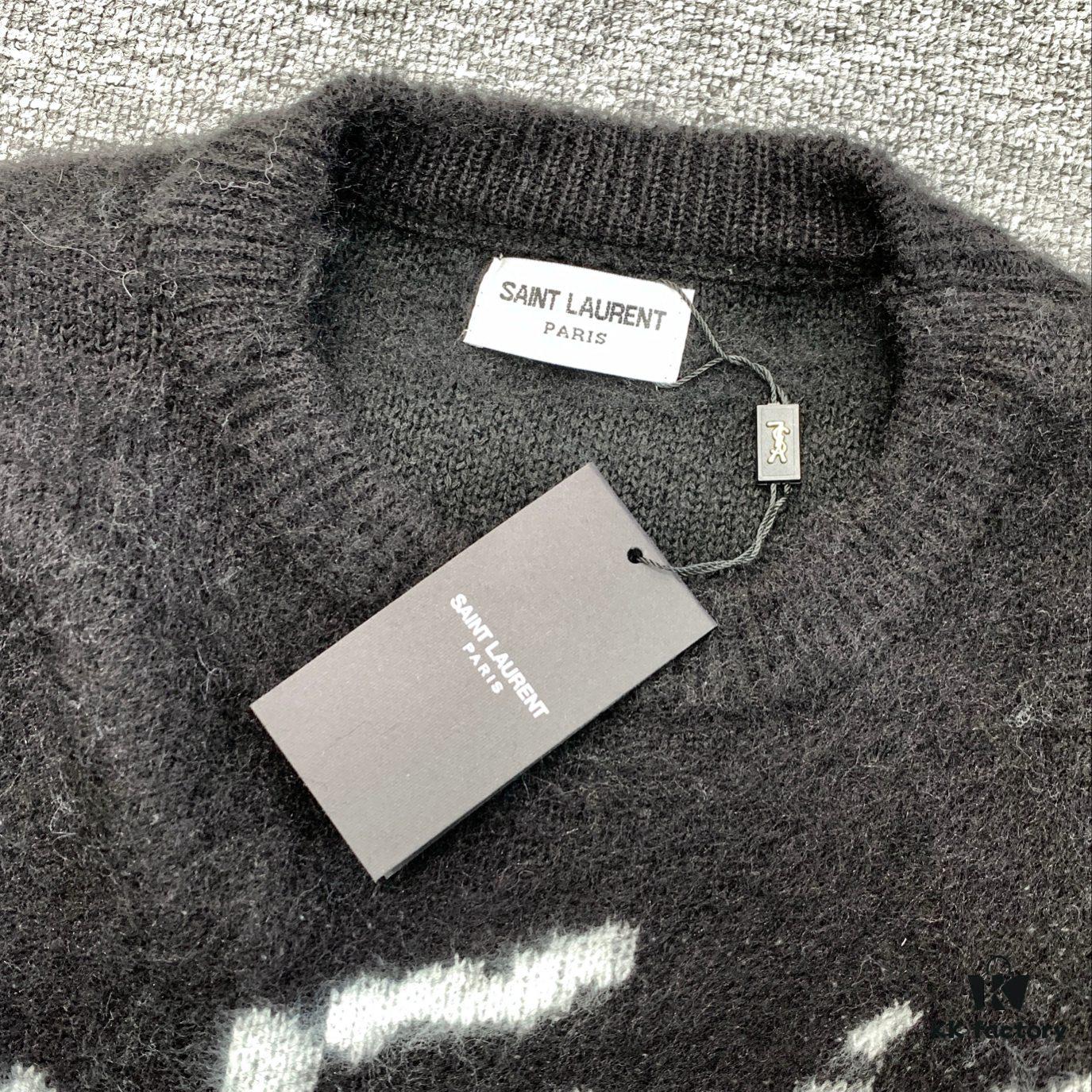6931a346ccd8ab3d7af977bd New Arrival Saint Laurent SLY Mohair Crew Neck Sweater Unisex
