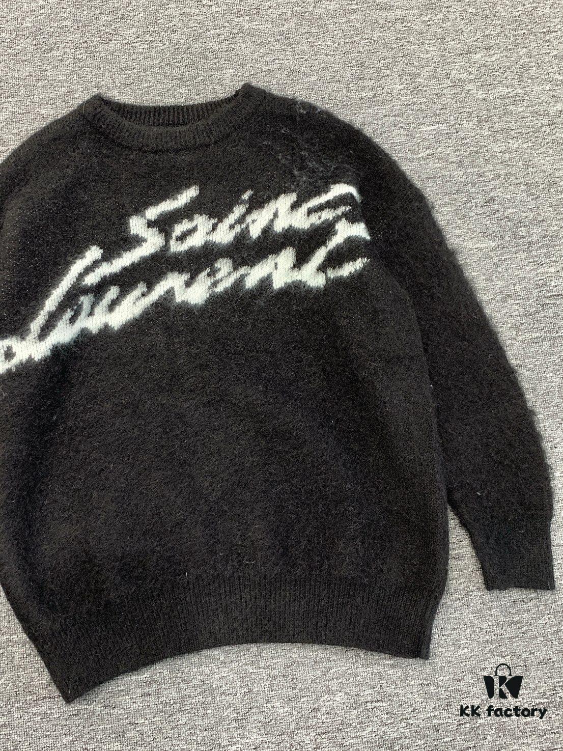 6931a346ccd8ab3d7af977c1 New Arrival Saint Laurent SLY Mohair Crew Neck Sweater Unisex