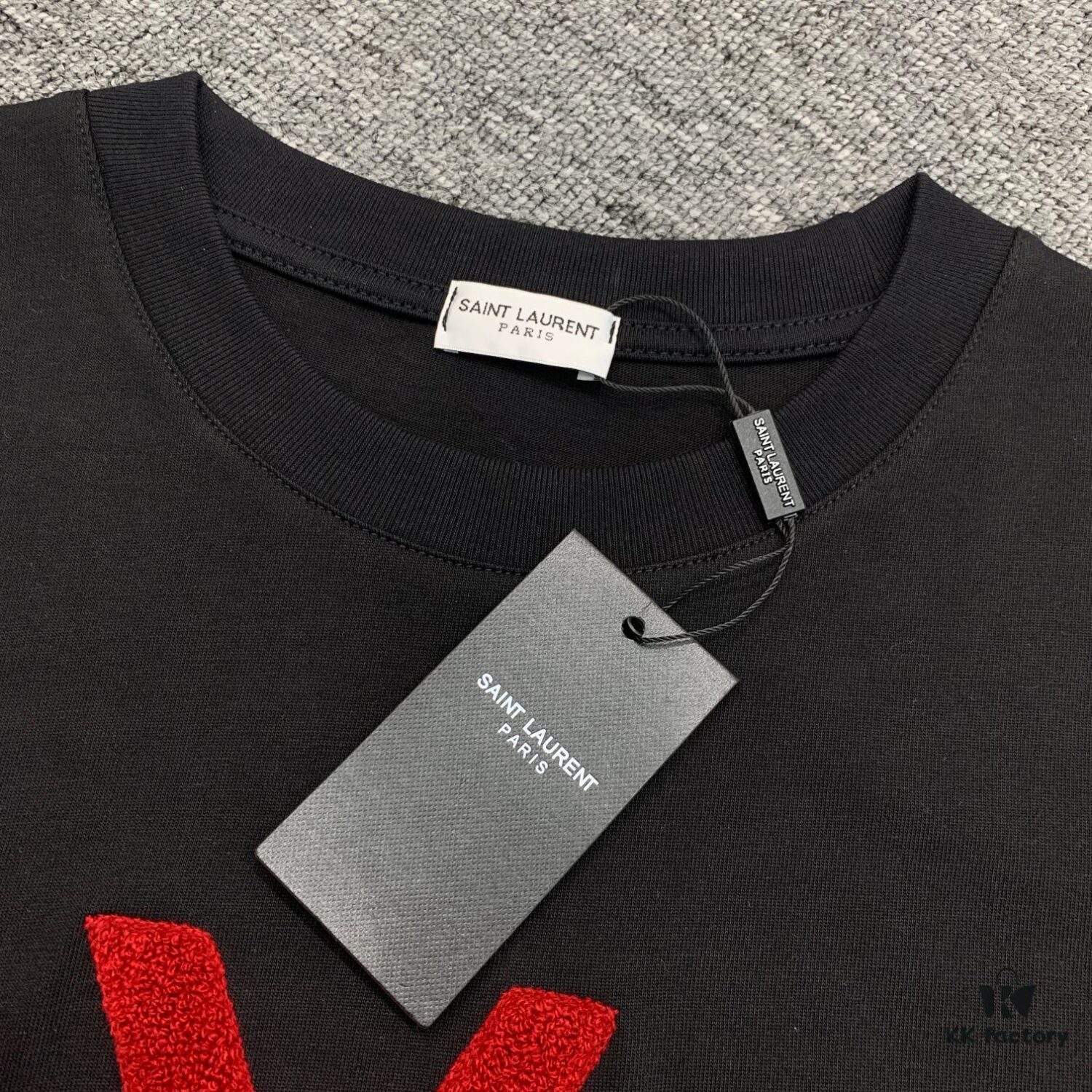 6931a347ccd8ab3d7af977c7 New Arrival Saint Laurent Vintage Limited Edition Towel Embroidery Short Sleeve T-Shirt
