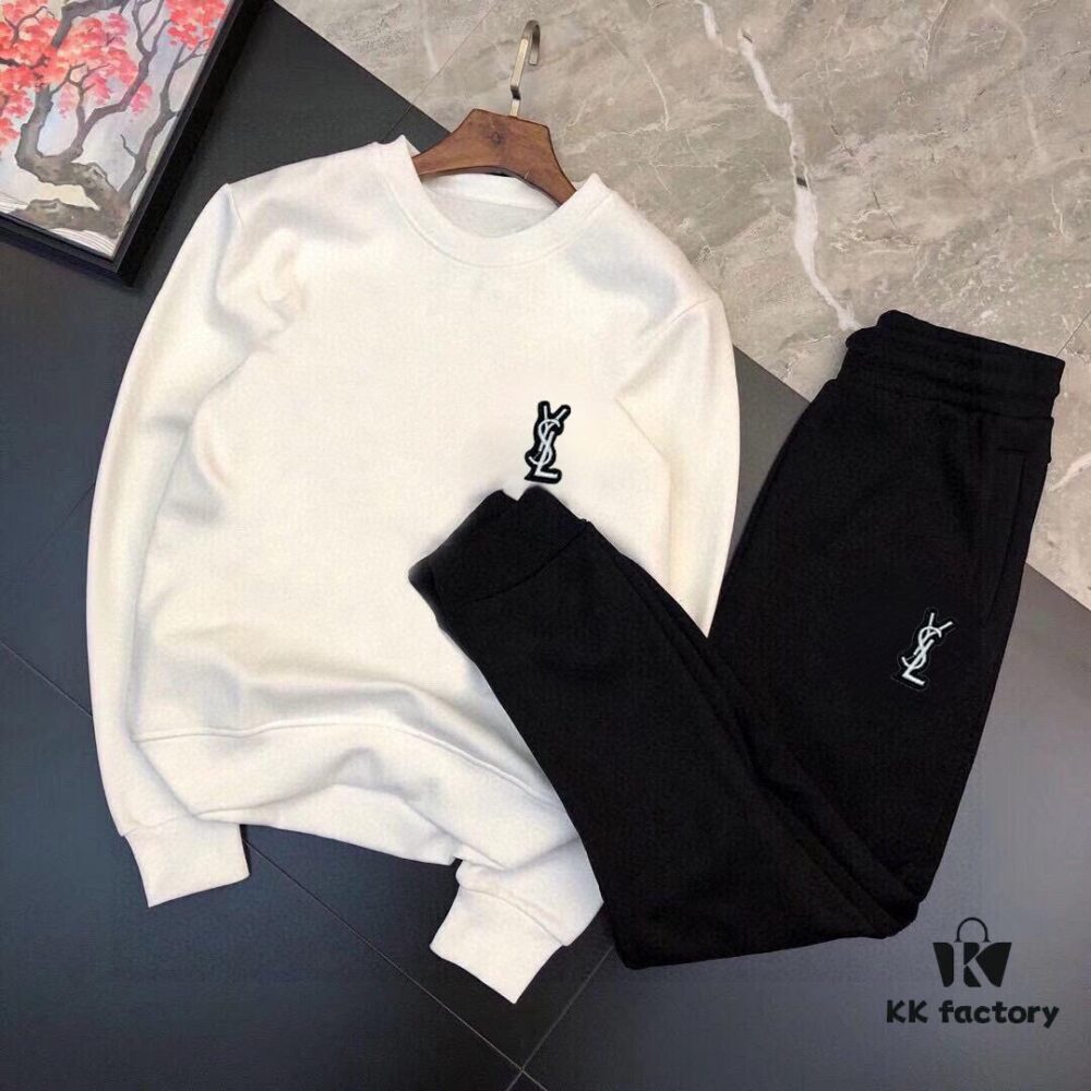 YSL Saint Laurent (Gospel for the Plus-Size) New Arrival 2025 Hoodie Set – Authentic Official Website Version, Premium Natural Roman Cotton, Elegant and Comfortable Wear