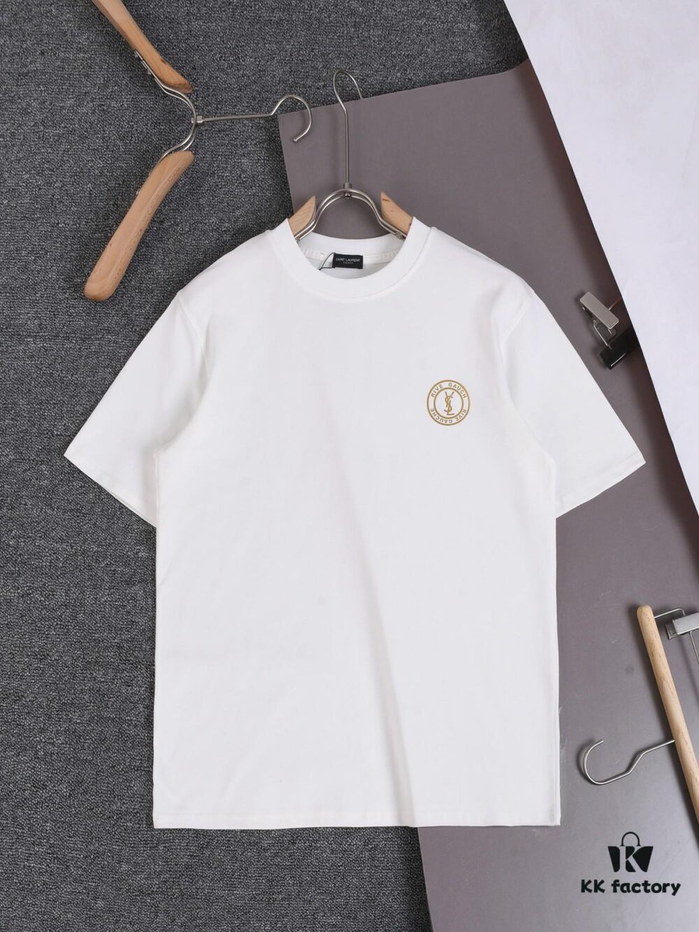 6931a34accd8ab3d7af97803 New Arrival 25S Saint Laurent Embossed Logo T-Shirt, Premium Washed Cotton Fabric, Soft and Comfortable Unisex Streetwear