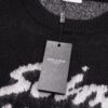 SLY Saint Laurent Script Signature Jacquard Mohair Crew Neck Sweater