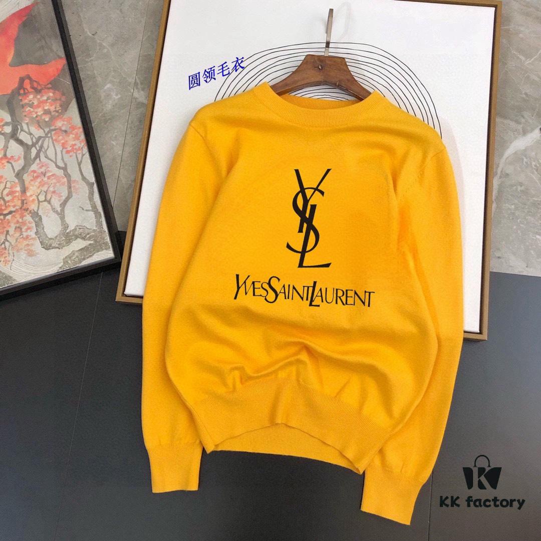 6931a34cccd8ab3d7af9782a YSL Saint Laurent Autumn-Winter Classic Round-Neck Pullover Wool Sweater, 2025 Latest Design, Proportional Fit, Color-Contrast Logo
