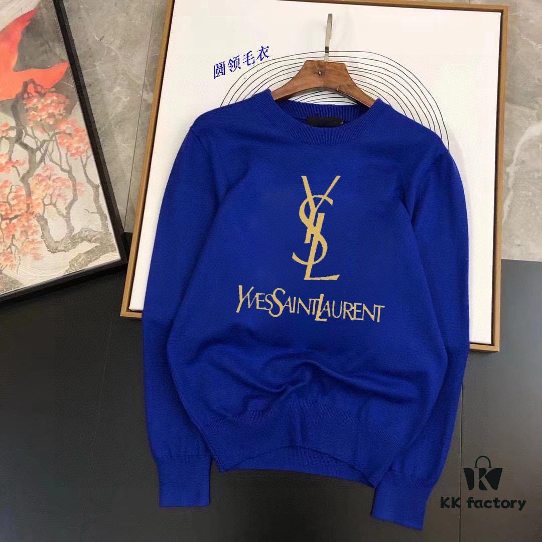 6931a34cccd8ab3d7af9782d YSL Saint Laurent Autumn-Winter Classic Round-Neck Pullover Wool Sweater, 2025 Latest Design, Proportional Fit, Color-Contrast Logo