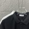 YSL Saint Laurent Short-Sleeve Polo Shirt 2025 Spring/Summer New Arrival Minimalist Letter Embroidery Beaded Fabric Unisex Stand-Collar Polo