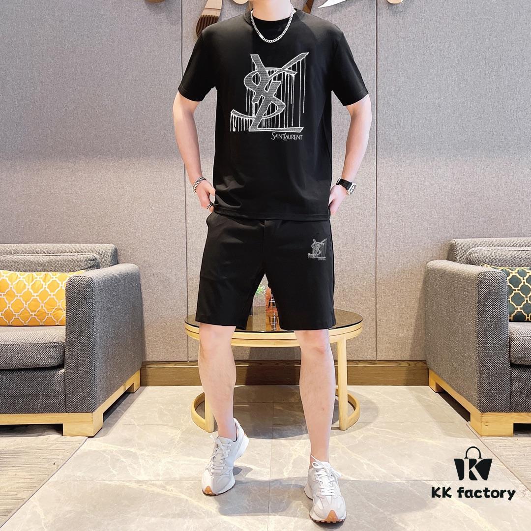 6931a34eccd8ab3d7af9784c YSL Saint Laurent 2025 New Men's Short Sleeve T-Shirt and Shorts Set! Official Website Synchronized Sales! High-End Version on Market! Exquisitely Soft and Smooth Texture for Ultimate Comfort! Excellent Three-Dimensional Tailoring and Silhouette!