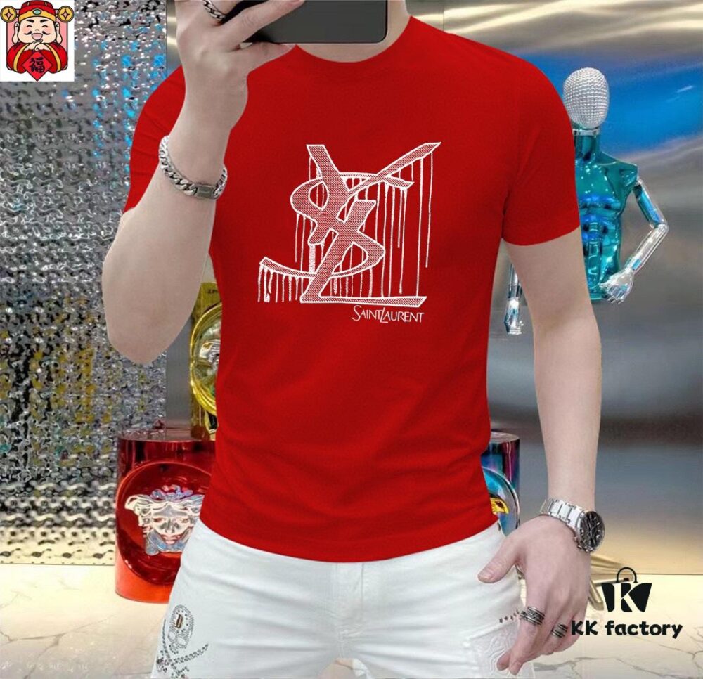 6931a34fccd8ab3d7af97866 YSL Saint Laurent Men's Casual Short-Sleeve T-Shirt, 2025 Spring/Summer New Arrival, Premium Logo Craftsmanship, High-End Silky Cotton Fabric, Stylish and Versatile Design