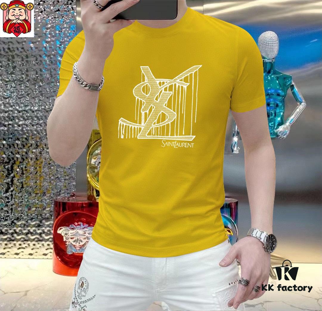 6931a34fccd8ab3d7af97867 YSL Saint Laurent Men's Casual Short-Sleeve T-Shirt, 2025 Spring/Summer New Arrival, Premium Logo Craftsmanship, High-End Silky Cotton Fabric, Stylish and Versatile Design