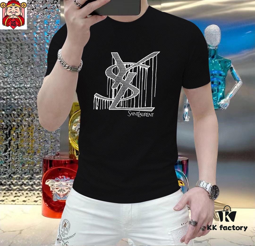 6931a34fccd8ab3d7af9786a YSL Saint Laurent Men's Casual Short-Sleeve T-Shirt, 2025 Spring/Summer New Arrival, Premium Logo Craftsmanship, High-End Silky Cotton Fabric, Stylish and Versatile Design