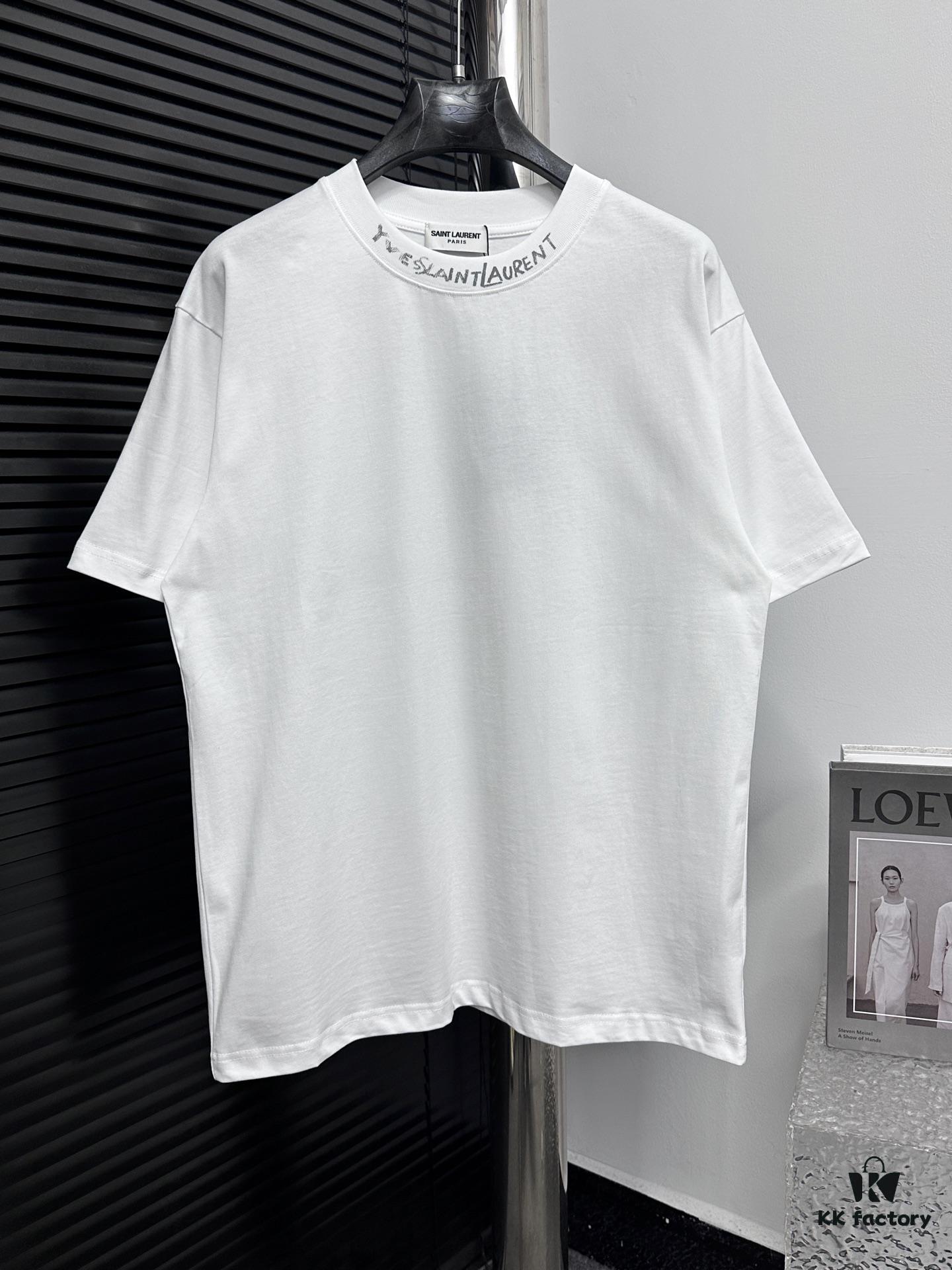 6931a350ccd8ab3d7af97879 YSL Saint Laurent 25SS Classic Logo Short-Sleeve T-Shirt