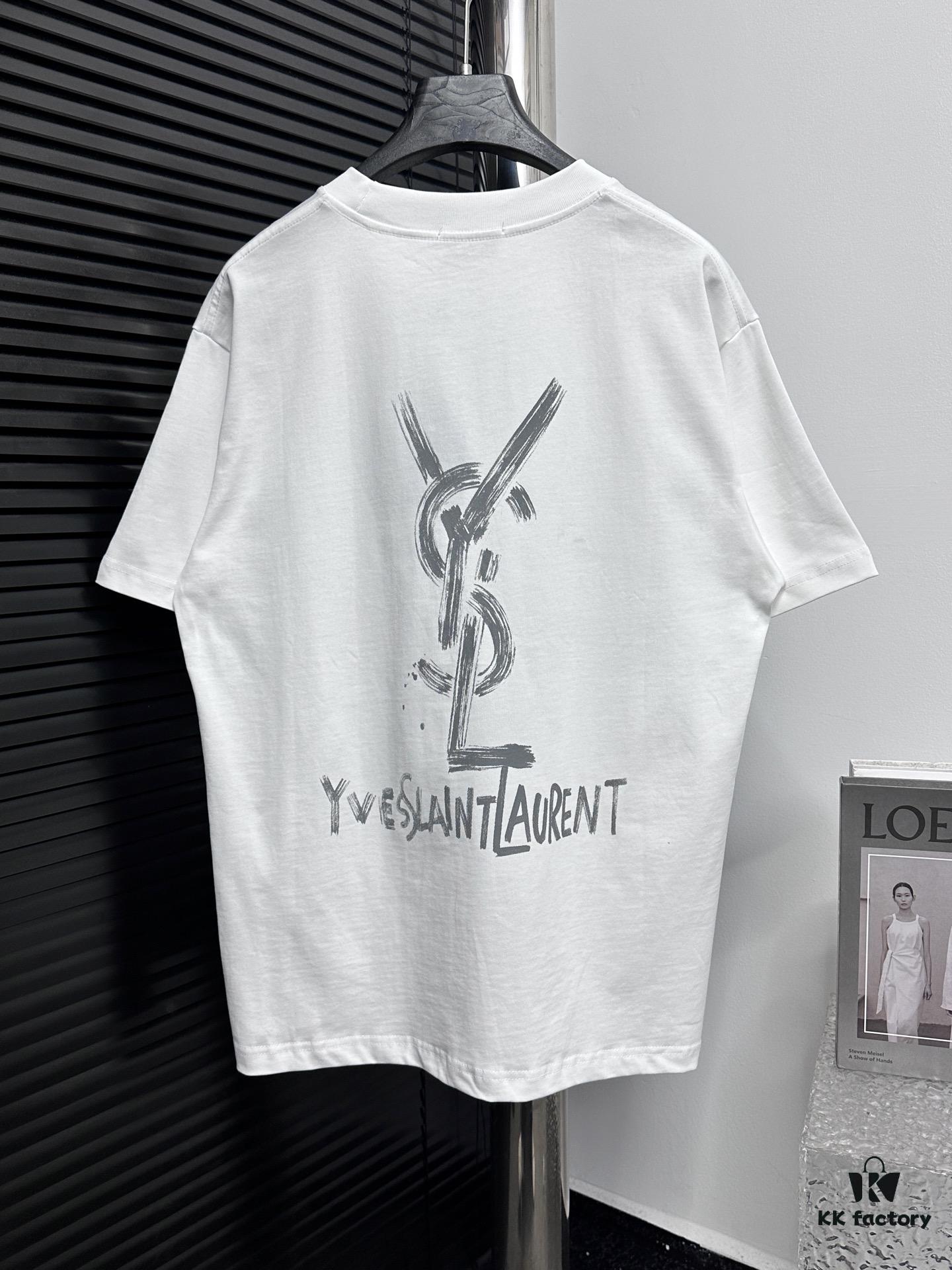 6931a350ccd8ab3d7af9787a YSL Saint Laurent 25SS Classic Logo Short-Sleeve T-Shirt