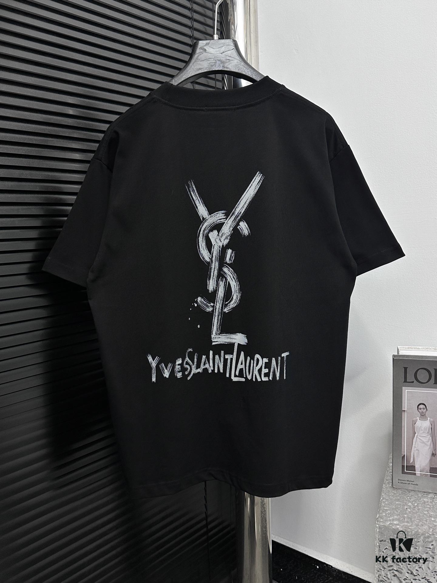 6931a350ccd8ab3d7af97883 YSL Saint Laurent 25SS Classic Logo Short-Sleeve T-Shirt