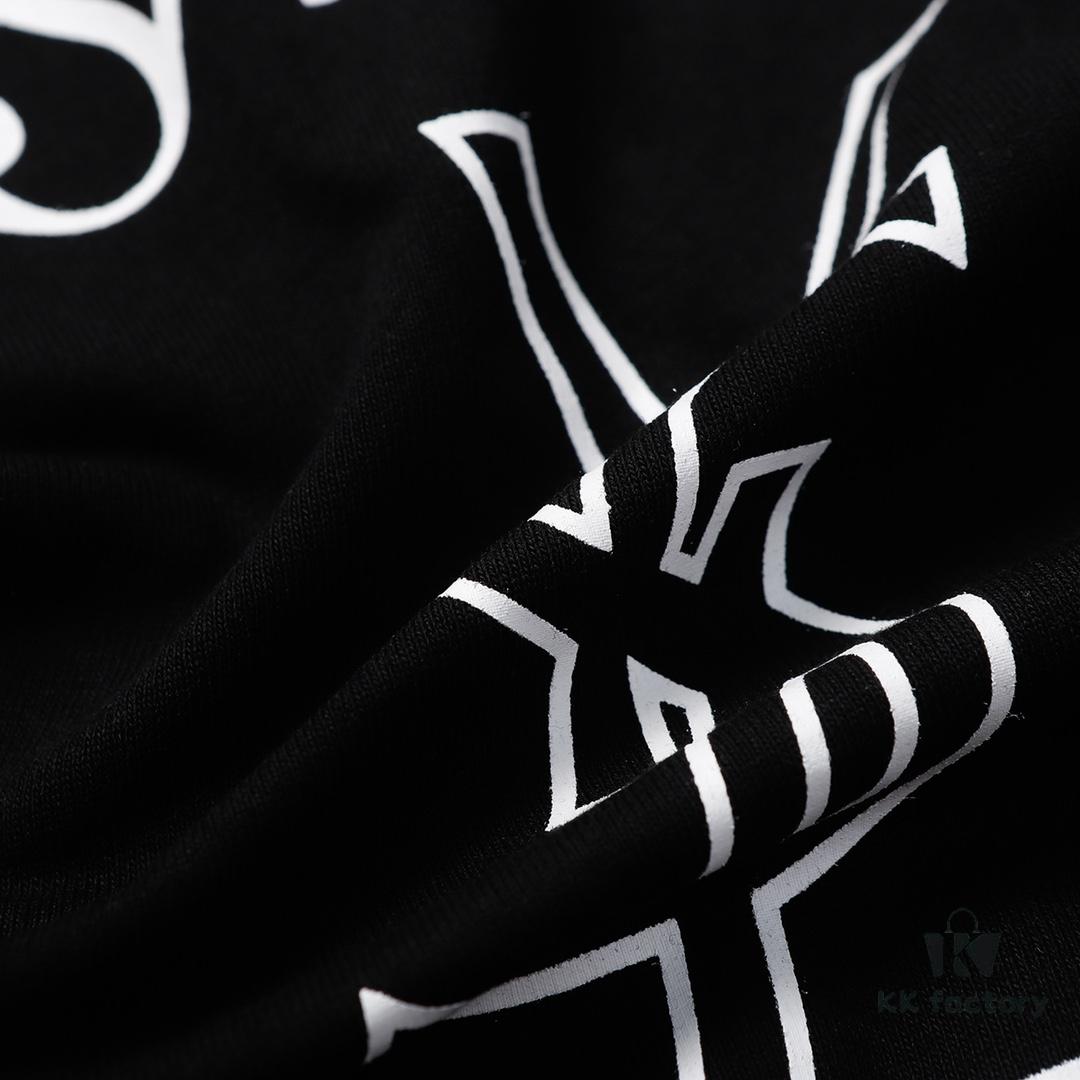 6931a354ccd8ab3d7af978bf Saint Laurent Paris 23SS Color-Block Letter Short Sleeve T-Shirt