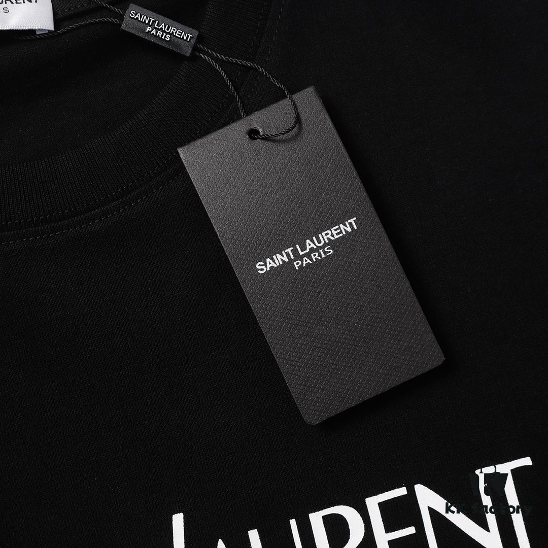 6931a354ccd8ab3d7af978c2 Saint Laurent Paris 23SS Color-Block Letter Short Sleeve T-Shirt