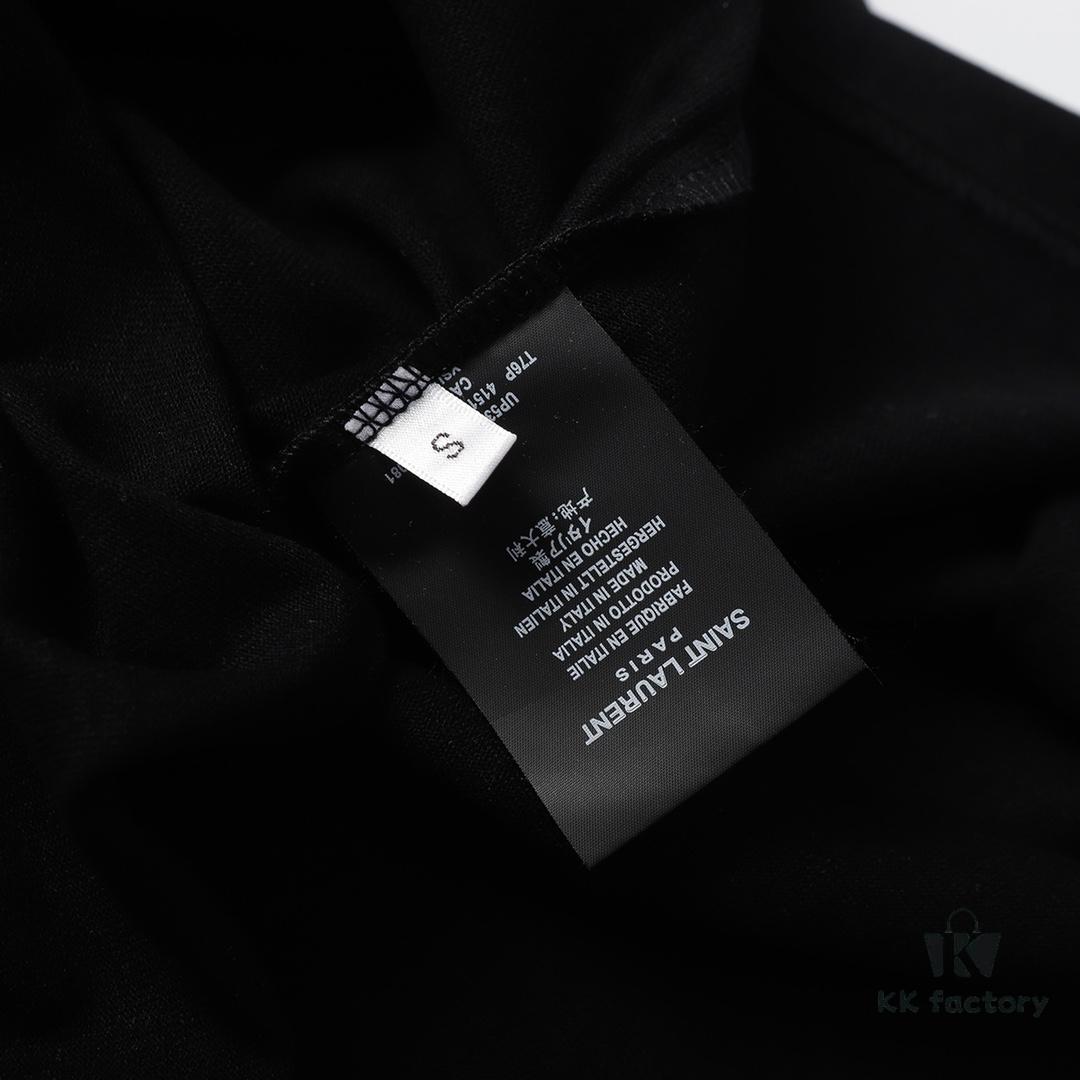 6931a354ccd8ab3d7af978c3 Saint Laurent Paris 23SS Color-Block Letter Short Sleeve T-Shirt