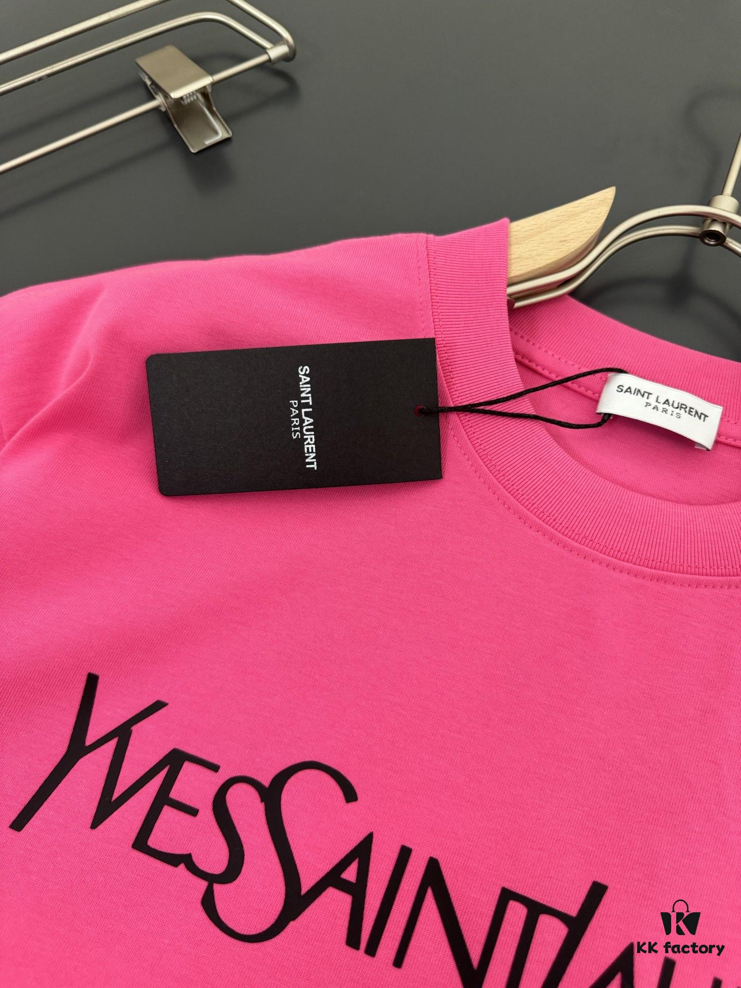 6931a355ccd8ab3d7af978e0 Yves Saint Laurent *YSL* Saint Laurent 320g Heavyweight Pure Cotton T-Shirt, Thick and Breathable Loose Fit, Logo Print Design, Spring and Summer New Round Neck Fashion Short Sleeve Tee